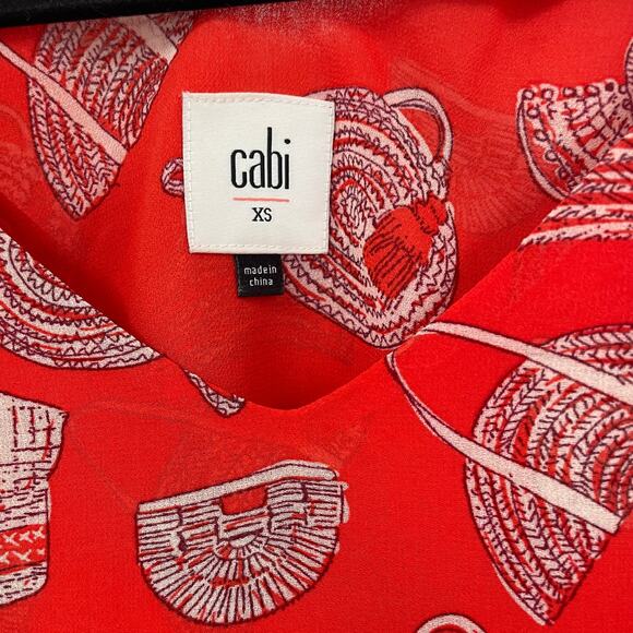 Cabi Nantucket Purse Pattern Layered Cami Tank Top Blouse Red XS - Picture 5 of 7